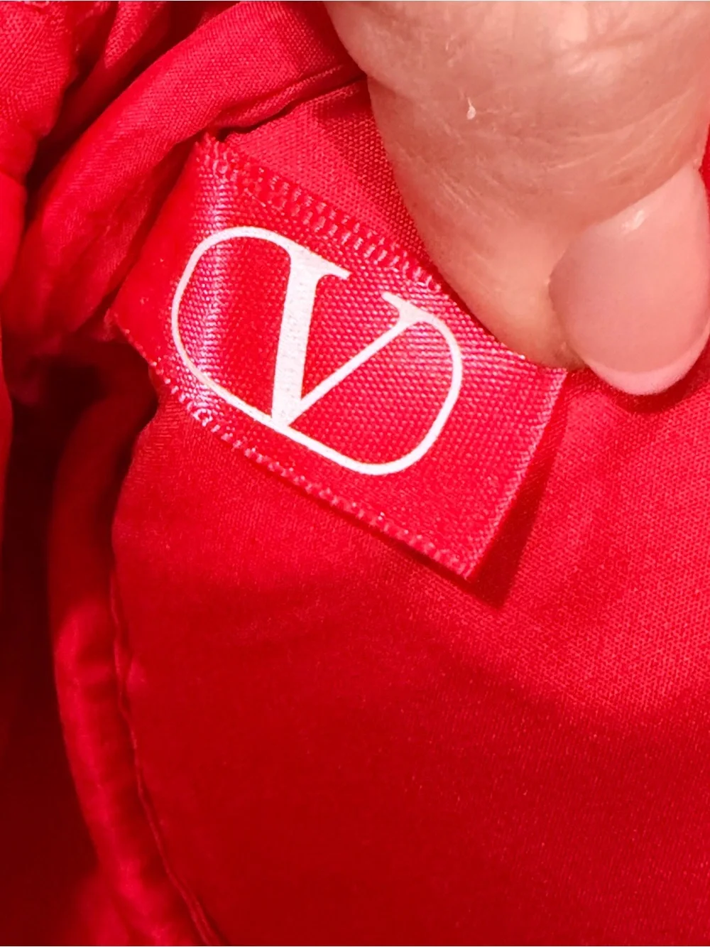 Valentino Beauty Neon Coral Makeup Pouch + Rosso Valentino Matte Lipstick Bundle